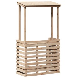 vidaXL Mesa de bar de jardín con techo madera maciza 112,5x57x195,5 cm