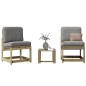 vidaXL Juego de muebles de jardín 3 pzas madera de pino impregnada vidaXL Juego de muebles de jardín 3 pzas madera de pino impregnada