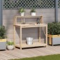 vidaXL Mesa de plantación con estantes madera pino 108x50x109,5 cm vidaXL Mesa de plantación con estantes madera pino 108x50x109,5 cm