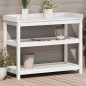 vidaXL Mesa plantación con estantes madera pino blanco 108x45x86,5 cm vidaXL Mesa plantación con estantes madera pino blanco 108x45x86,5 cm