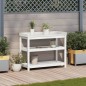 vidaXL Mesa plantación con estantes madera pino blanco 108x45x86,5 cm vidaXL Mesa plantación con estantes madera pino blanco 108x45x86,5 cm