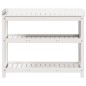 vidaXL Mesa plantación con estantes madera pino blanco 108x45x86,5 cm vidaXL Mesa plantación con estantes madera pino blanco 108x45x86,5 cm