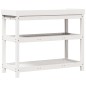 vidaXL Mesa plantación con estantes madera pino blanco 108x45x86,5 cm vidaXL Mesa plantación con estantes madera pino blanco 108x45x86,5 cm