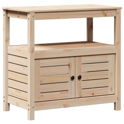 vidaXL Mesa de plantación con estantes madera maciza pino 82,5x45x81cm
