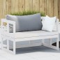 vidaXL Banco sofá de jardín extensible madera maciza de pino blanco vidaXL Banco sofá de jardín extensible madera maciza de pino blanco