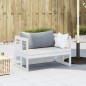 vidaXL Banco sofá de jardín extensible madera maciza de pino blanco vidaXL Banco sofá de jardín extensible madera maciza de pino blanco