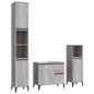vidaXL Set de muebles de baño 3 pzas madera contrachapada gris sonoma vidaXL Set de muebles de baño 3 pzas madera contrachapada gris sonoma