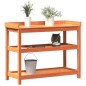 vidaXL Mesa plantación con estantes madera pino marrón 108x45x86,5 cm