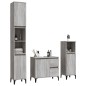 vidaXL Set de muebles de baño 3 pzas madera contrachapada gris sonoma vidaXL Set de muebles de baño 3 pzas madera contrachapada gris sonoma