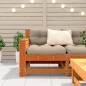 vidaXL Sofá jardín con reposabrazos y cojín madera pino marrón cera vidaXL Sofá jardín con reposabrazos y cojín madera pino marrón cera