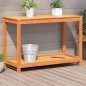 vidaXL Mesa de plantación y estante madera maciza marrón 108x50x75 cm vidaXL Mesa de plantación y estante madera maciza marrón 108x50x75 cm