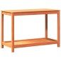 vidaXL Mesa de plantación y estante madera maciza marrón 108x50x75 cm vidaXL Mesa de plantación y estante madera maciza marrón 108x50x75 cm