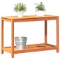 vidaXL Mesa de plantación y estante madera maciza marrón 108x50x75 cm vidaXL Mesa de plantación y estante madera maciza marrón 108x50x75 cm