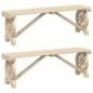 vidaXL Bancos de jardín 2 unidades madera maciza de abeto vidaXL Bancos de jardín 2 unidades madera maciza de abeto