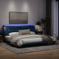 vidaXL Estructura de cama con luces LED tela azul 200x200 cm vidaXL Estructura de cama con luces LED tela azul 200x200 cm