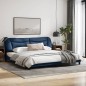 vidaXL Estructura de cama con luces LED tela azul 200x200 cm vidaXL Estructura de cama con luces LED tela azul 200x200 cm