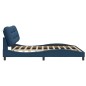 vidaXL Estructura de cama con luces LED tela azul 200x200 cm vidaXL Estructura de cama con luces LED tela azul 200x200 cm