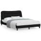 vidaXL Estructura de cama con luces LED tela negro 140x200 cm vidaXL Estructura de cama con luces LED tela negro 140x200 cm