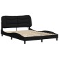 vidaXL Estructura de cama con luces LED tela negro 140x200 cm vidaXL Estructura de cama con luces LED tela negro 140x200 cm