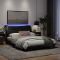vidaXL Estructura de cama con luces LED tela negro 140x200 cm vidaXL Estructura de cama con luces LED tela negro 140x200 cm