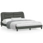 vidaXL Estructura de cama con luces LED tela gris oscuro 160x200 cm vidaXL Estructura de cama con luces LED tela gris oscuro 160x200 cm