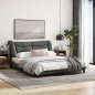 vidaXL Estructura de cama con luces LED tela gris oscuro 160x200 cm vidaXL Estructura de cama con luces LED tela gris oscuro 160x200 cm