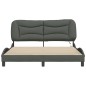 vidaXL Estructura de cama con luces LED tela gris oscuro 160x200 cm vidaXL Estructura de cama con luces LED tela gris oscuro 160x200 cm