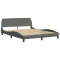 vidaXL Estructura de cama con luces LED tela gris oscuro 160x200 cm vidaXL Estructura de cama con luces LED tela gris oscuro 160x200 cm
