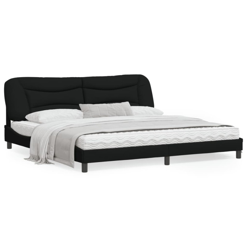 vidaXL Estructura de cama con luces LED tela negro 200x200 cm vidaXL Estructura de cama con luces LED tela negro 200x200 cm