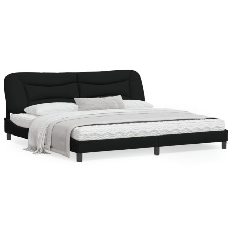 vidaXL Estructura de cama con luces LED tela negro 200x200 cm