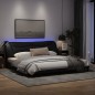 vidaXL Estructura de cama con luces LED tela negro 200x200 cm vidaXL Estructura de cama con luces LED tela negro 200x200 cm