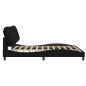 vidaXL Estructura de cama con luces LED tela negro 200x200 cm vidaXL Estructura de cama con luces LED tela negro 200x200 cm
