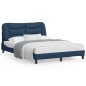 vidaXL Estructura de cama con luces LED tela azul 140x200 cm vidaXL Estructura de cama con luces LED tela azul 140x200 cm