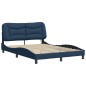 vidaXL Estructura de cama con luces LED tela azul 140x200 cm vidaXL Estructura de cama con luces LED tela azul 140x200 cm