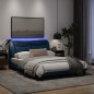 vidaXL Estructura de cama con luces LED tela azul 140x200 cm vidaXL Estructura de cama con luces LED tela azul 140x200 cm