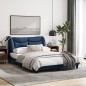 vidaXL Estructura de cama con luces LED tela azul 140x200 cm vidaXL Estructura de cama con luces LED tela azul 140x200 cm