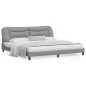 vidaXL Estructura de cama con luces LED tela gris claro 200x200 cm vidaXL Estructura de cama con luces LED tela gris claro 200x200 cm