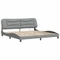 vidaXL Estructura de cama con luces LED tela gris claro 200x200 cm vidaXL Estructura de cama con luces LED tela gris claro 200x200 cm