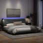 vidaXL Estructura de cama con luces LED tela gris claro 200x200 cm vidaXL Estructura de cama con luces LED tela gris claro 200x200 cm
