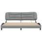 vidaXL Estructura de cama con luces LED tela gris claro 200x200 cm vidaXL Estructura de cama con luces LED tela gris claro 200x200 cm