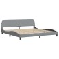 vidaXL Estructura de cama con luces LED tela gris claro 200x200 cm vidaXL Estructura de cama con luces LED tela gris claro 200x200 cm