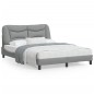 vidaXL Estructura de cama con luces LED tela gris claro 140x200 cm vidaXL Estructura de cama con luces LED tela gris claro 140x200 cm