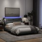 vidaXL Estructura de cama con luces LED tela gris claro 140x200 cm vidaXL Estructura de cama con luces LED tela gris claro 140x200 cm