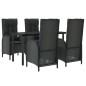 vidaXL Set de muebles jardín 5 pzas con cojines ratán sintético negro vidaXL Set de muebles jardín 5 pzas con cojines ratán sintético negro
