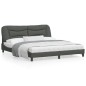 vidaXL Estructura de cama con luces LED tela gris oscuro 180x200 cm vidaXL Estructura de cama con luces LED tela gris oscuro 180x200 cm
