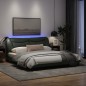 vidaXL Estructura de cama con luces LED tela gris oscuro 180x200 cm vidaXL Estructura de cama con luces LED tela gris oscuro 180x200 cm