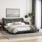 vidaXL Estructura de cama con luces LED tela gris oscuro 180x200 cm vidaXL Estructura de cama con luces LED tela gris oscuro 180x200 cm