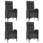 vidaXL Set de muebles jardín 5 pzas con cojines ratán sintético negro vidaXL Set de muebles jardín 5 pzas con cojines ratán sintético negro