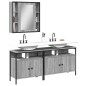 vidaXL Set de muebles de baño 3 pzas madera contrachapada gris sonoma