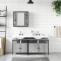 vidaXL Set de muebles de baño 3 pzas madera contrachapada gris sonoma